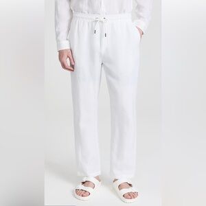 Onia Men's White Air Linen Pull-On Pants